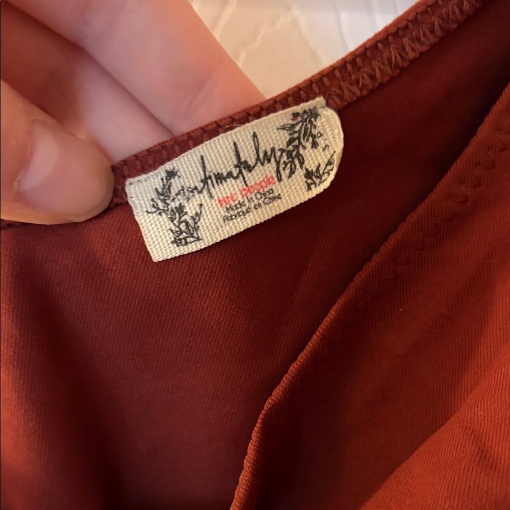 Free People Rust One-Shoulder Bodysuit - Picture 2 of 7
